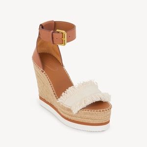 See by Chloe Gly Fringed Wedge Espadrille. Size 8